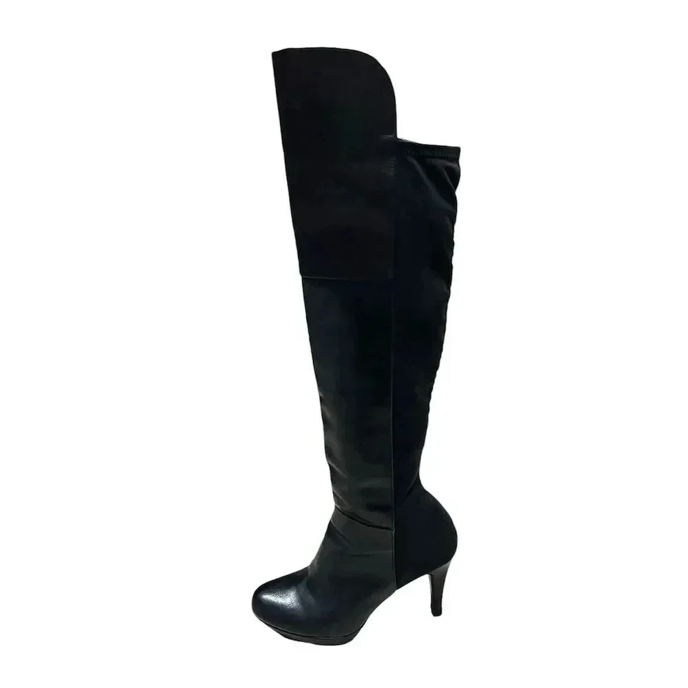 Adrienne Vittadini Women's Black Over The Knee High Heel‎ Boots 6.5